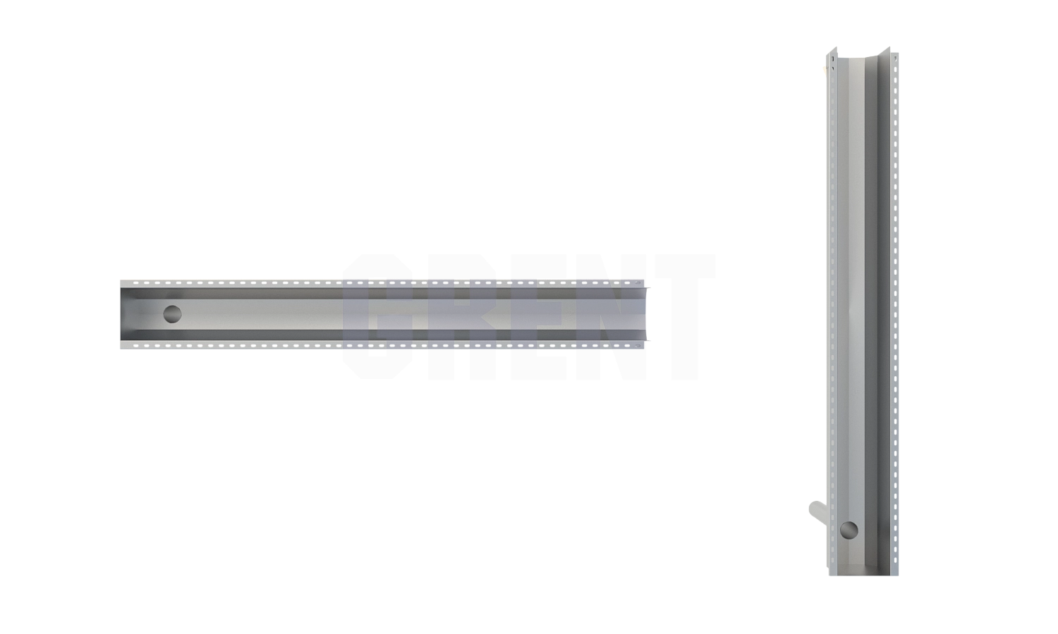 Лоток водоотводный мостовой GRENT MosT подвесной 350 выпускной торцевой