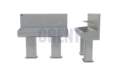 Умывальник 3-секционный на стойке GRENT-S-03